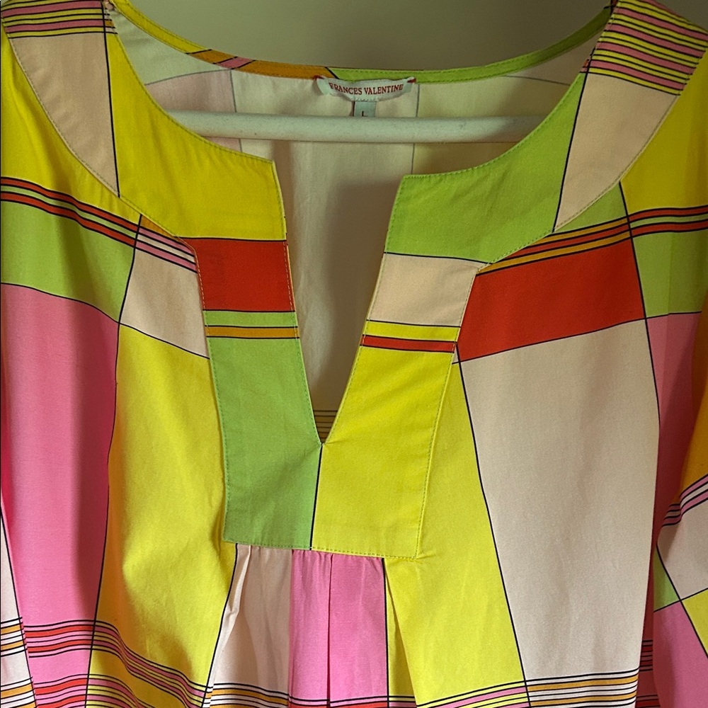 Frances Valentine Colorblock Tunic in Pink, Lime & Yellow